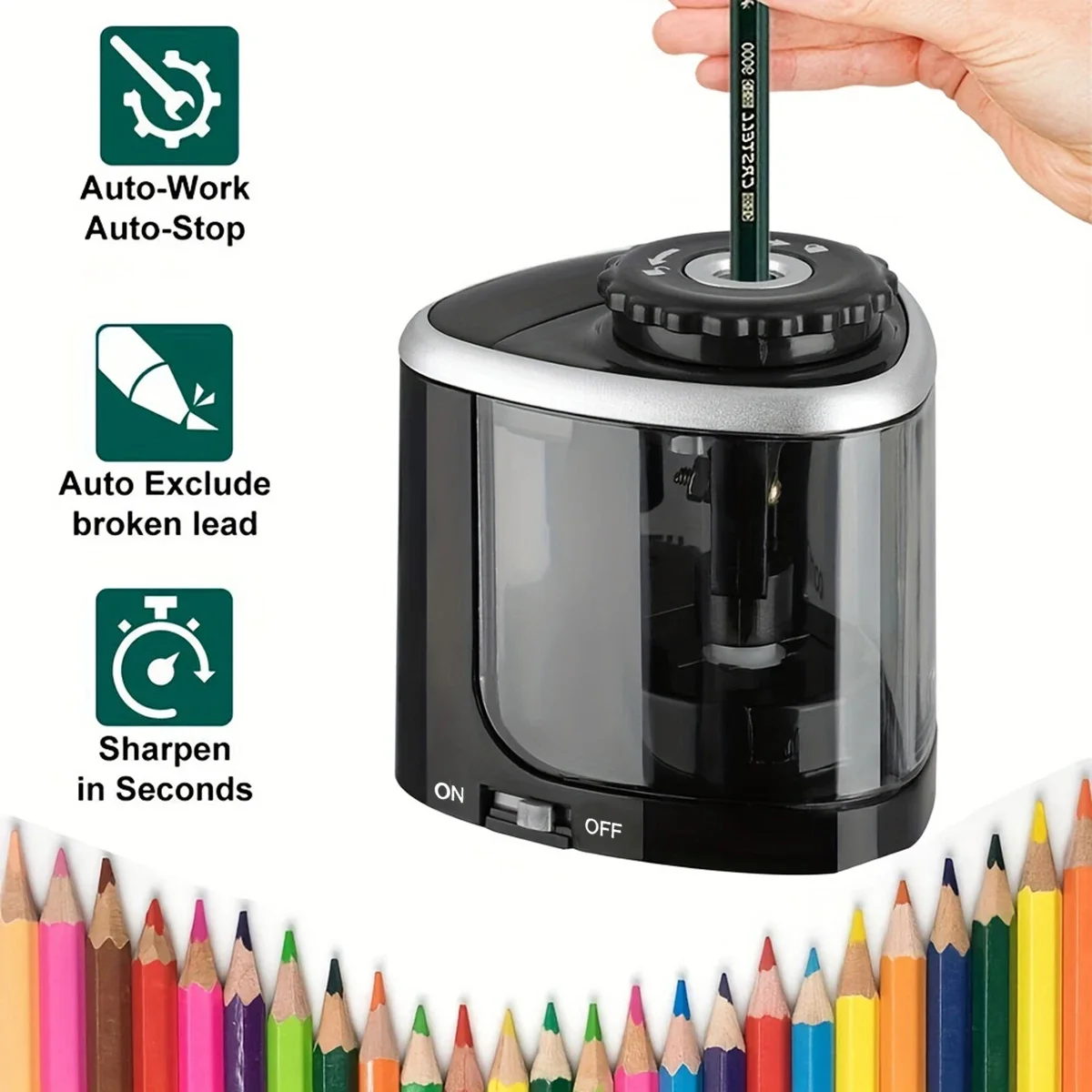 Electric Pencil Sharpener Usb - مبراة أقلام كهربائية مكتبية أوتوماتيكية مناسبة
