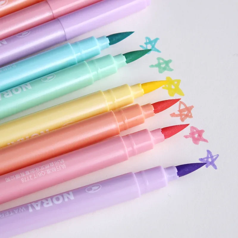 Pastel Highlighter Set Double Ended - 6 قطعة/المجموعة فرشاة تمييز أقلام Kawaii