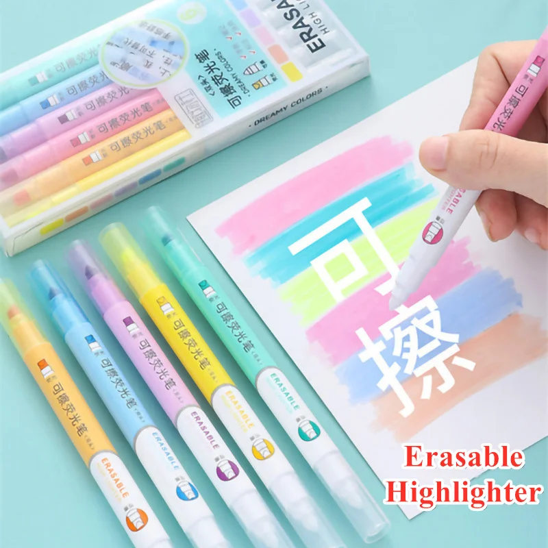 Pastel Highlighter Set Double Ended - مجموعة أقلام تحديد قابلة للمسح مكونة