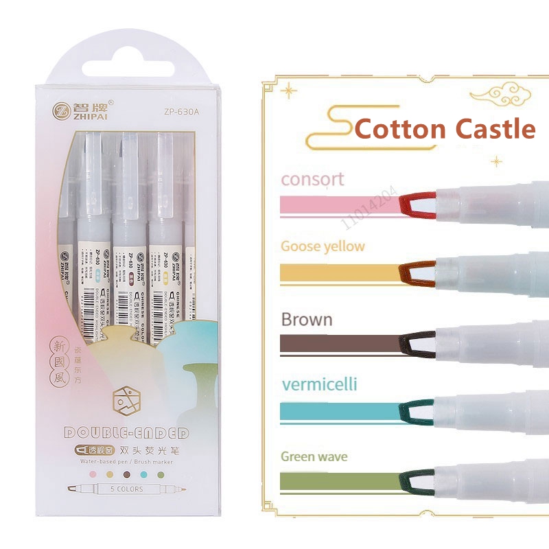 Pastel Highlighter Set Double Ended - 5 قطعة/المجموعة مزدوجة تلميح هيغليغتر أقلام