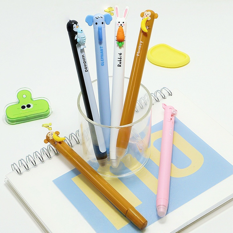 Retractable Eraser Pen Click - أقلام جل قابلة للسحب بتصميم حيوانات