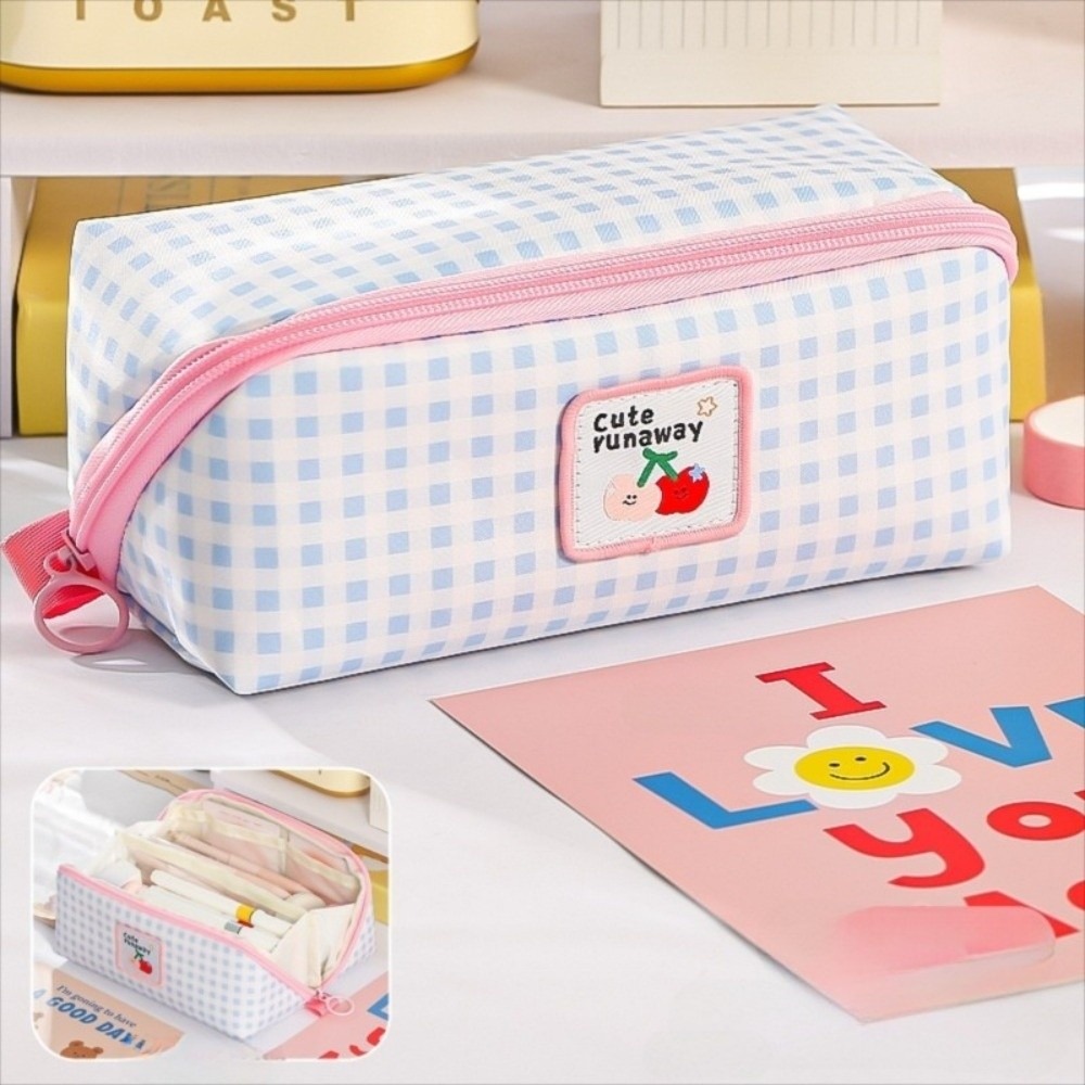 Aesthetic Large Pencil Case Pouch - حقيبة أقلام رصاص بتصميم كوري، سعة