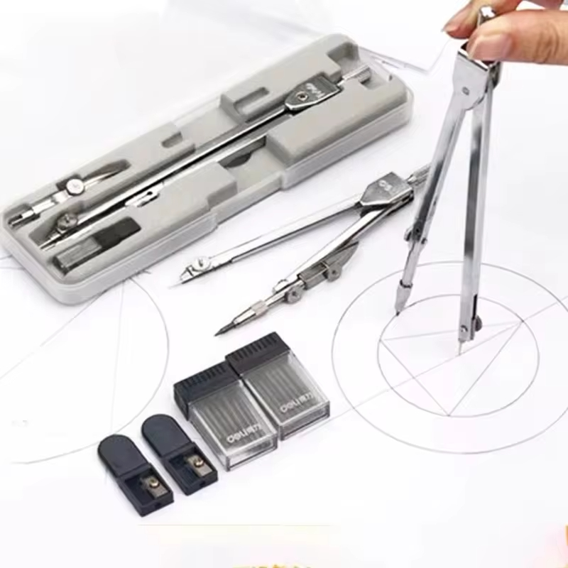 Math Geometry Set With Compass - بوصلة رسم متعددة الوظائف من الفولاذ