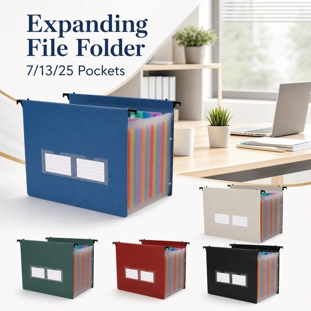 Expandable Accordion File Folder 13 Pockets - حافظة ملفات قابلة للتوسيع بـ 7/13/25