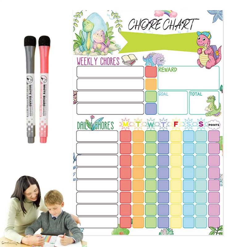 Kids Magnetic Reward Chart Board - مخطط المهام المغناطيسي جدول مرئي أسبوعي