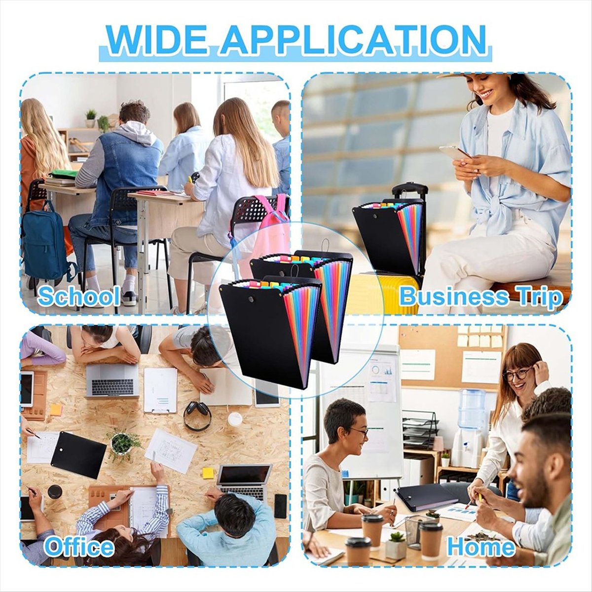 Expandable Accordion File Folder 13 Pockets - حافظة ملفات قابلة للتوسيع من ABPP،