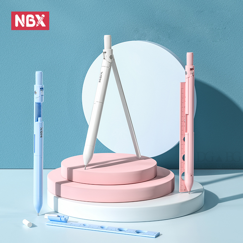 Math Geometry Set With Compass - NBX البوصلة قلم رصاص مدرسة رسم