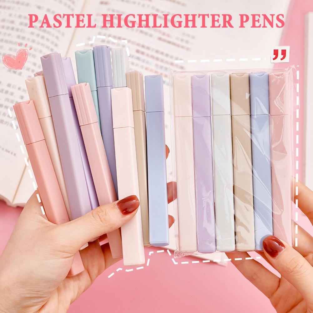 Pastel Highlighter Set Double Ended - أقلام تظليل ملونة 6 قطع، مجموعة
