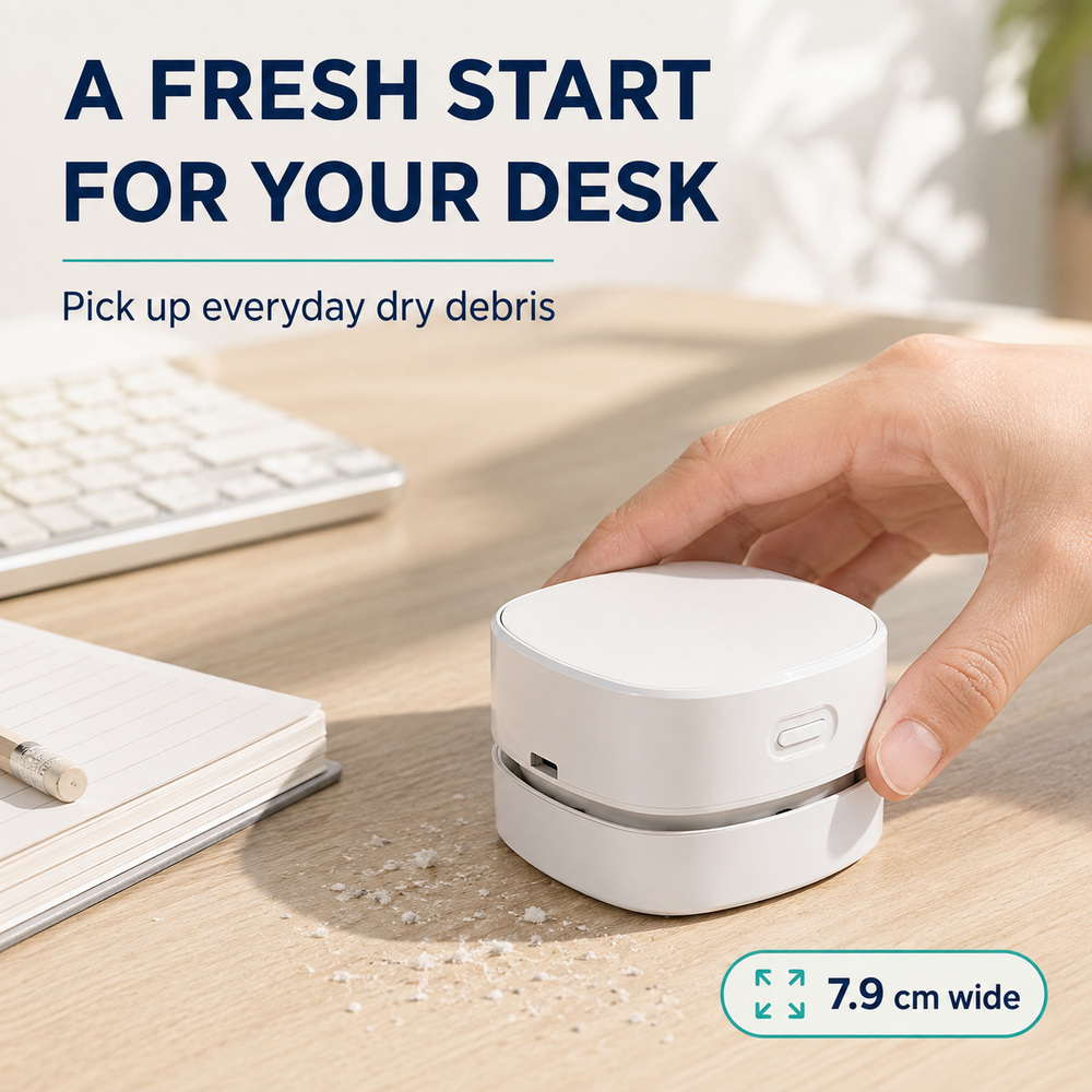 مكنسة كهربائية صغيرة لاسلكية م - مراجعة Mini Desktop Vacuum Cleaner For Eraser Dust وسعره