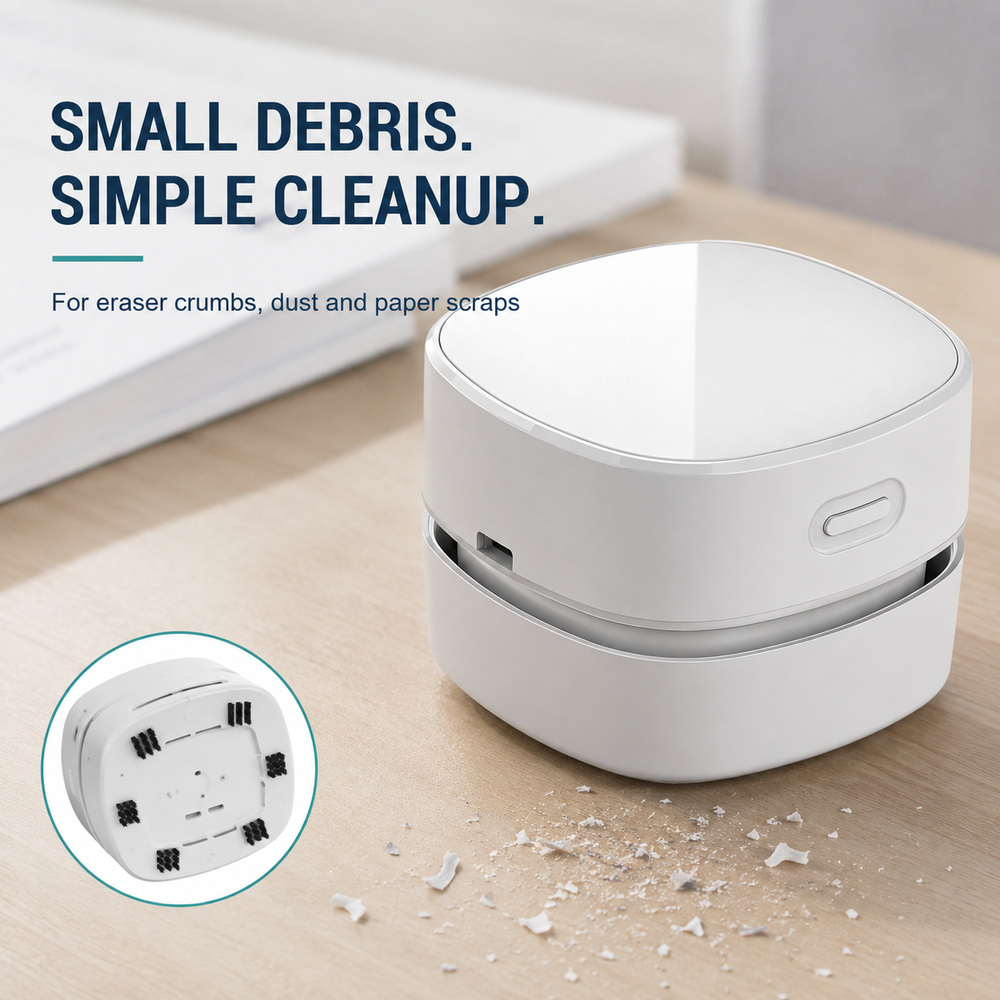 مكنسة كهربائية صغيرة لاسلكية م - مراجعة Mini Desktop Vacuum Cleaner For Eraser Dust وسعره