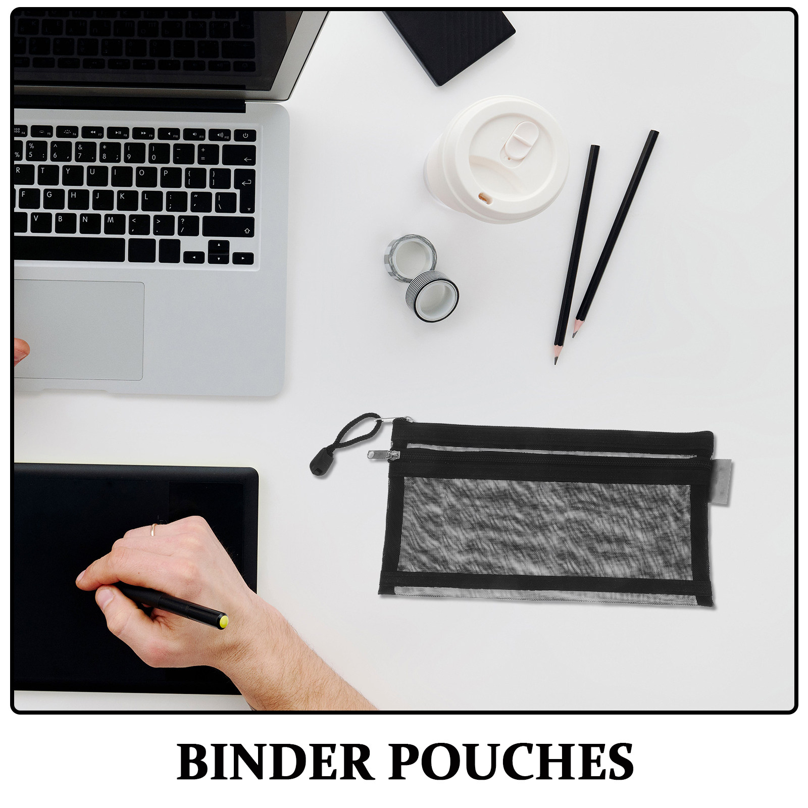 6 قطع من الحقائب الشفافة المزد - مراجعة Clear Mesh Pencil Pouch For Exam وسعره