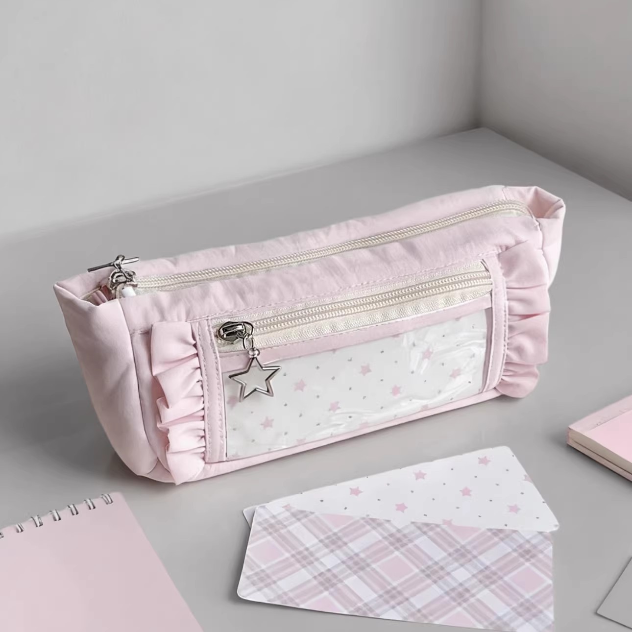 مقلمة لطيفة ذات سعة كبيرة متعد - مراجعة Aesthetic Large Pencil Case Pouch وسعره