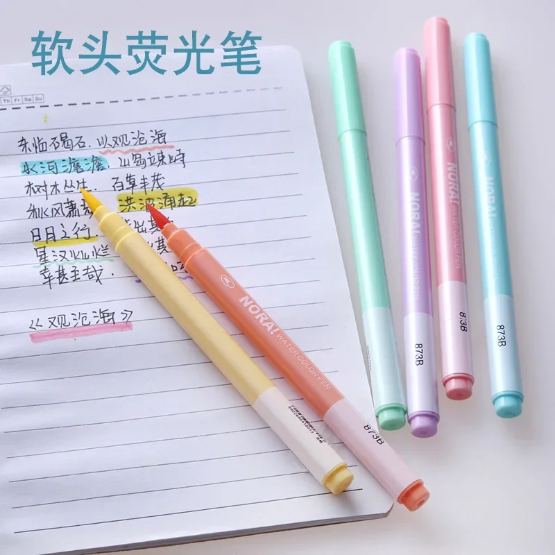 6 قطعة/المجموعة فرشاة تمييز أق - مراجعة Pastel Highlighter Set Double Ended وسعره
