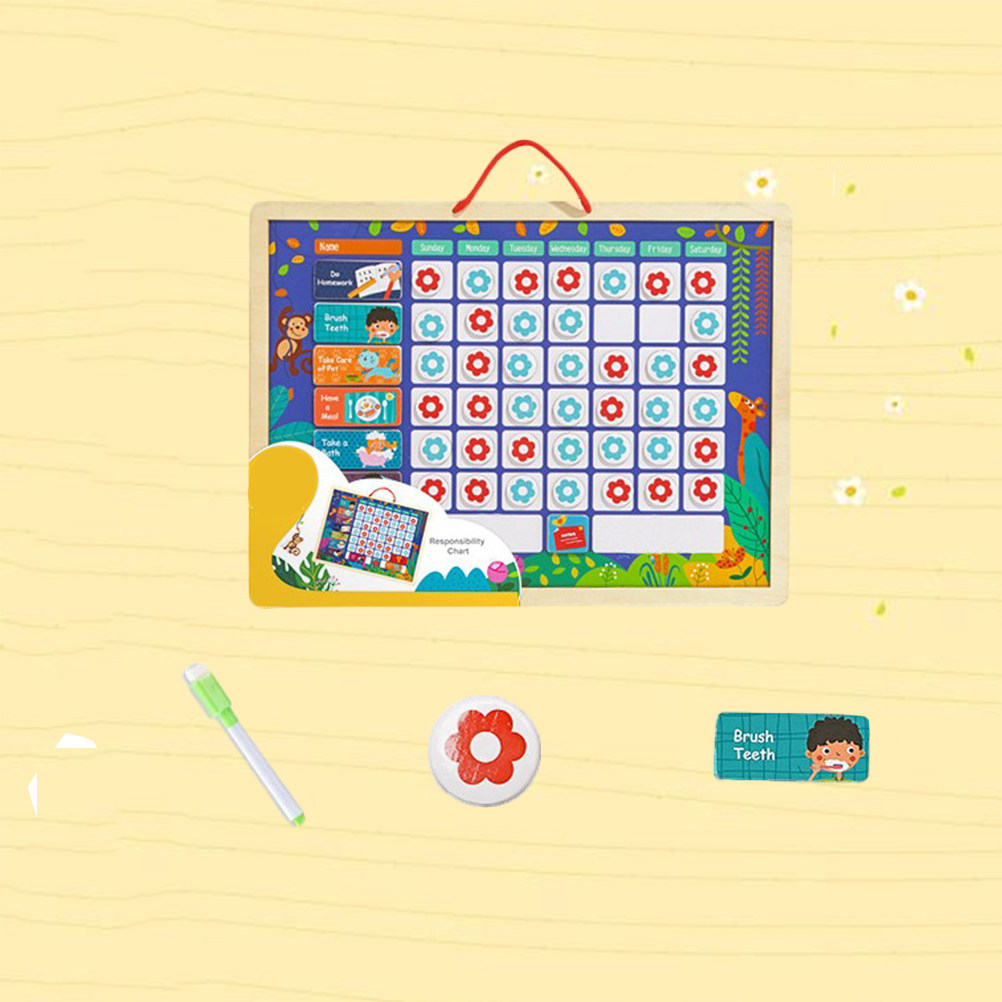 لوحة تتبع السلوك الخشبية للأطف - مراجعة Kids Magnetic Reward Chart Board وسعره