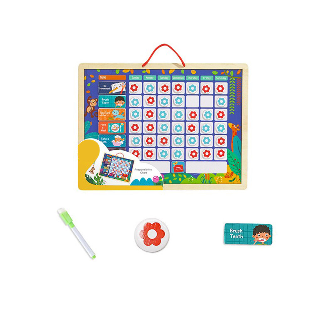 لوحة تتبع السلوك الخشبية للأطف - مراجعة Kids Magnetic Reward Chart Board وسعره