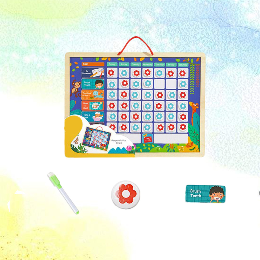 لوحة تتبع السلوك الخشبية للأطف - مراجعة Kids Magnetic Reward Chart Board وسعره