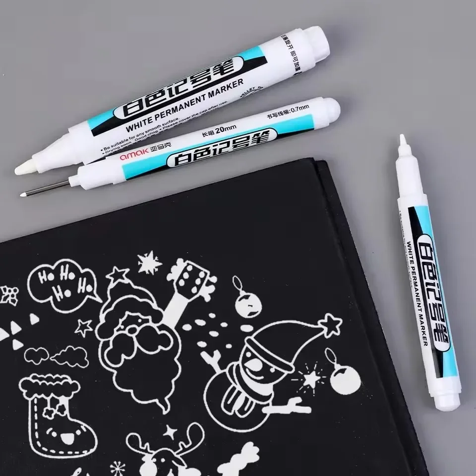 أقلام تحديد دائمة بيضاء 0.7/1. - مراجعة Stationery وسعره