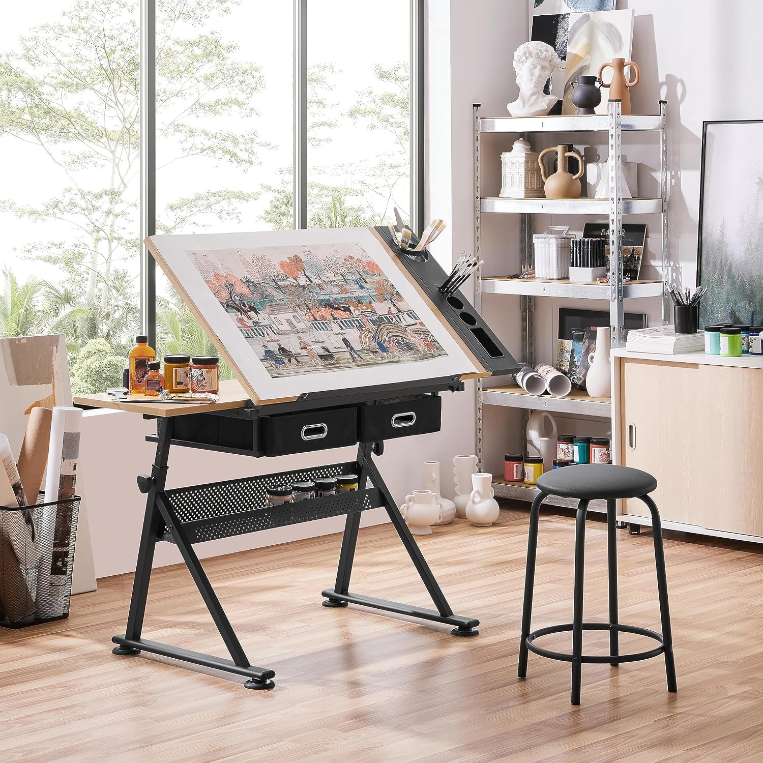 طاولة رسم قابلة للتعديل مع كرس - مراجعة Office Furniture وسعره