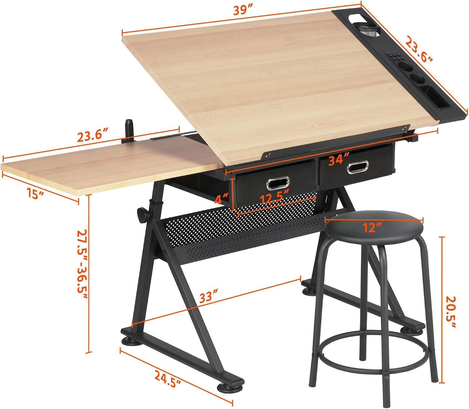 طاولة رسم قابلة للتعديل مع كرس - مراجعة Office Furniture وسعره