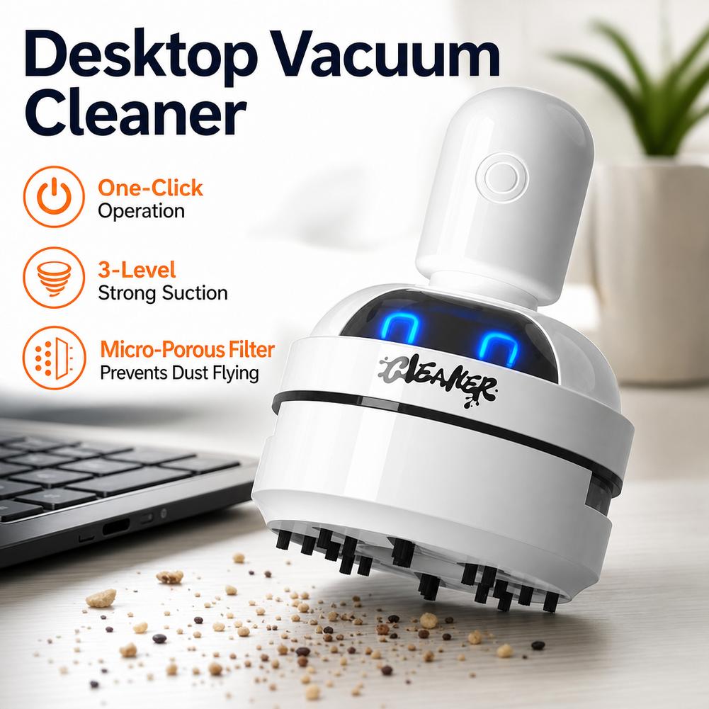 مكنسة كهربائية صغيرة محمولة لت - مراجعة Mini Desktop Vacuum Cleaner For Eraser Dust وسعره