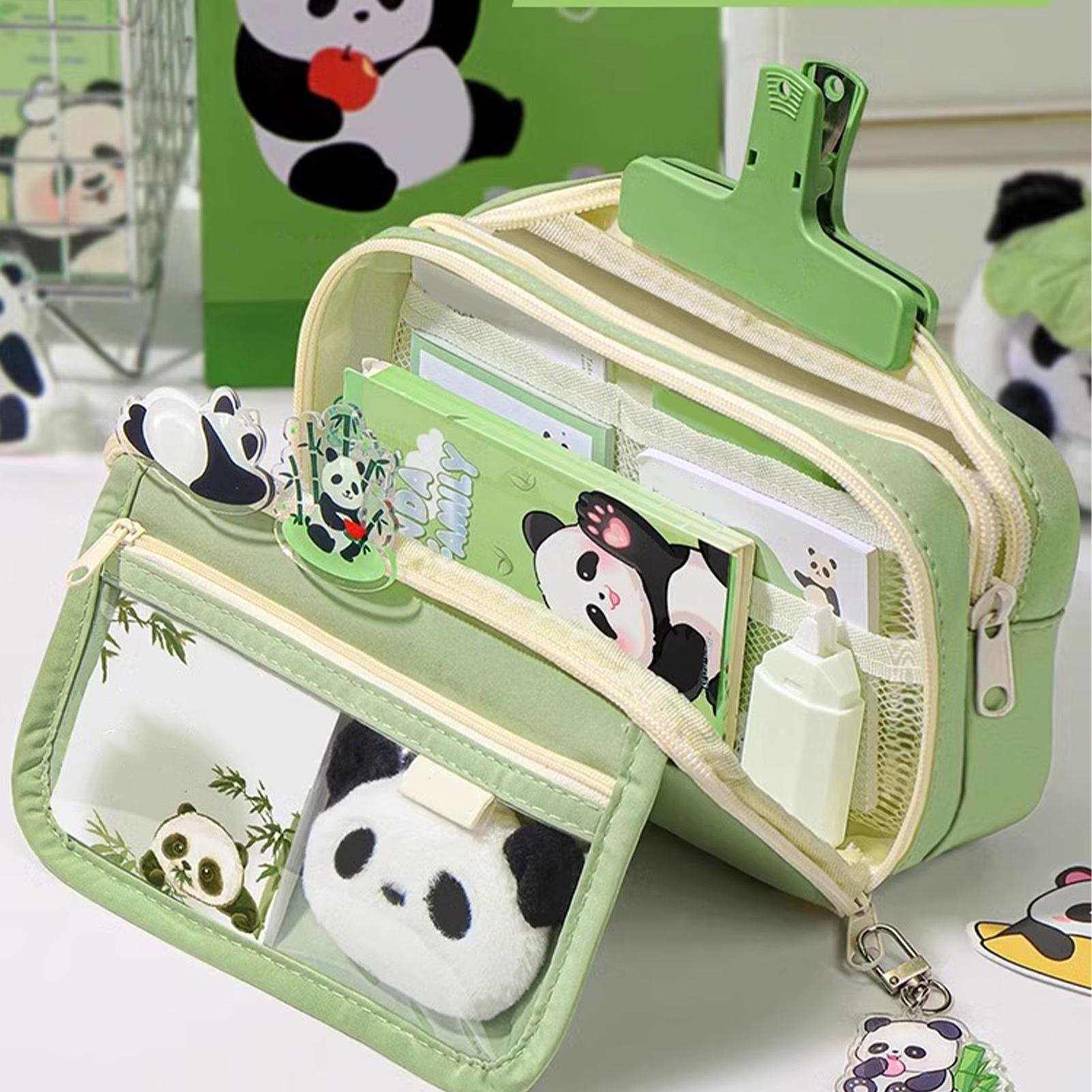 حافظة أقلام بتصميم باندا جذابة - مراجعة Aesthetic Large Pencil Case Pouch وسعره