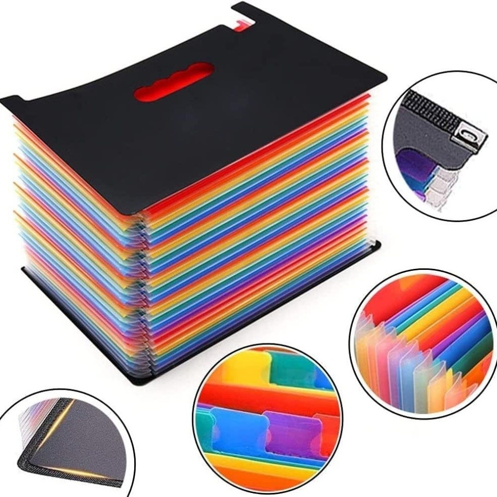 صندوق ملفات محمول قابل للتوسيع - مراجعة Expandable Accordion File Folder 13 Pockets وسعره