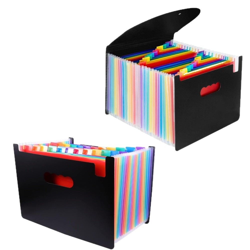 صندوق ملفات محمول قابل للتوسيع - مراجعة Expandable Accordion File Folder 13 Pockets وسعره