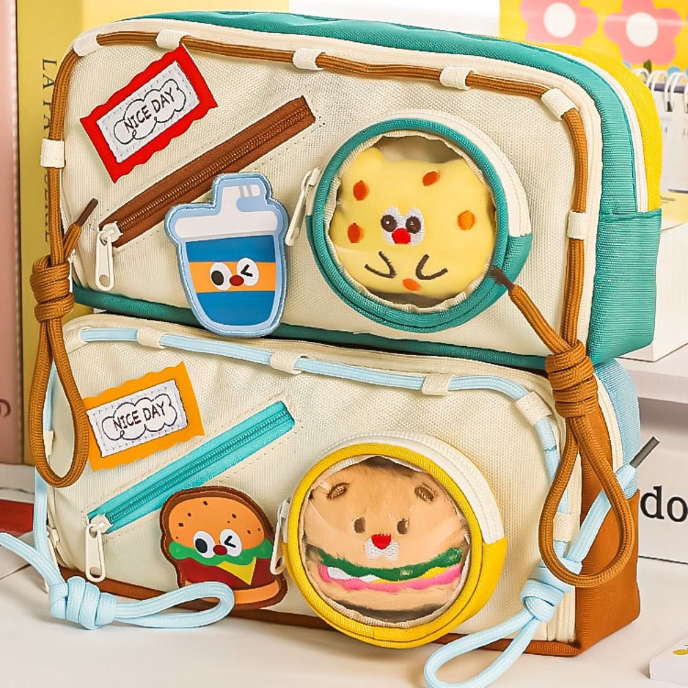 مقلمة همبرغر ذات سعة كبيرة، حا - مراجعة Aesthetic Large Pencil Case Pouch وسعره