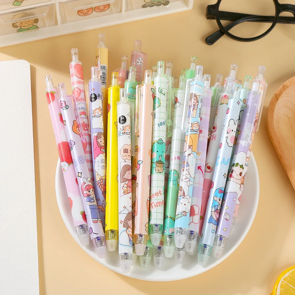 20 قطعة/مجموعة أقلام جل لطيفة  - مراجعة Retractable Eraser Pen Click وسعره