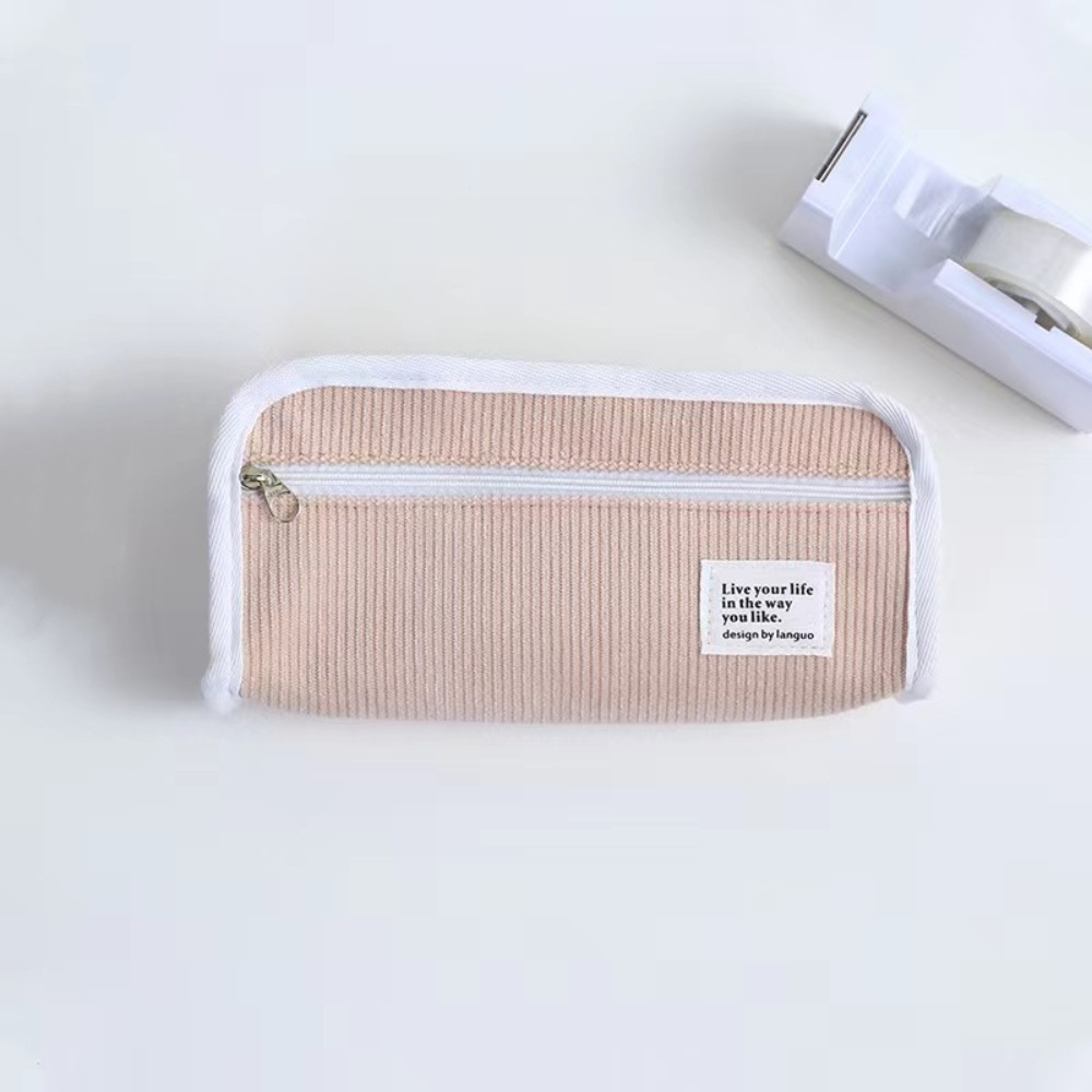حقيبة قرطاسية وردية زرقاء رماد - مراجعة Aesthetic Large Pencil Case Pouch وسعره
