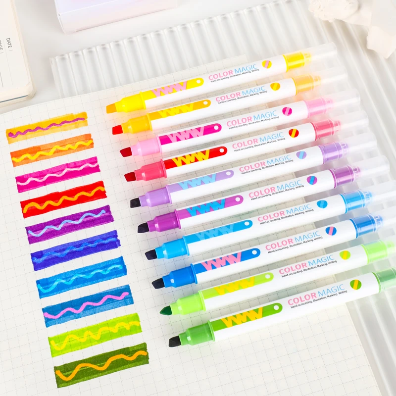 10 قطعة مزدوجة نهاية ماجيك الل - مراجعة Pastel Highlighter Set Double Ended وسعره