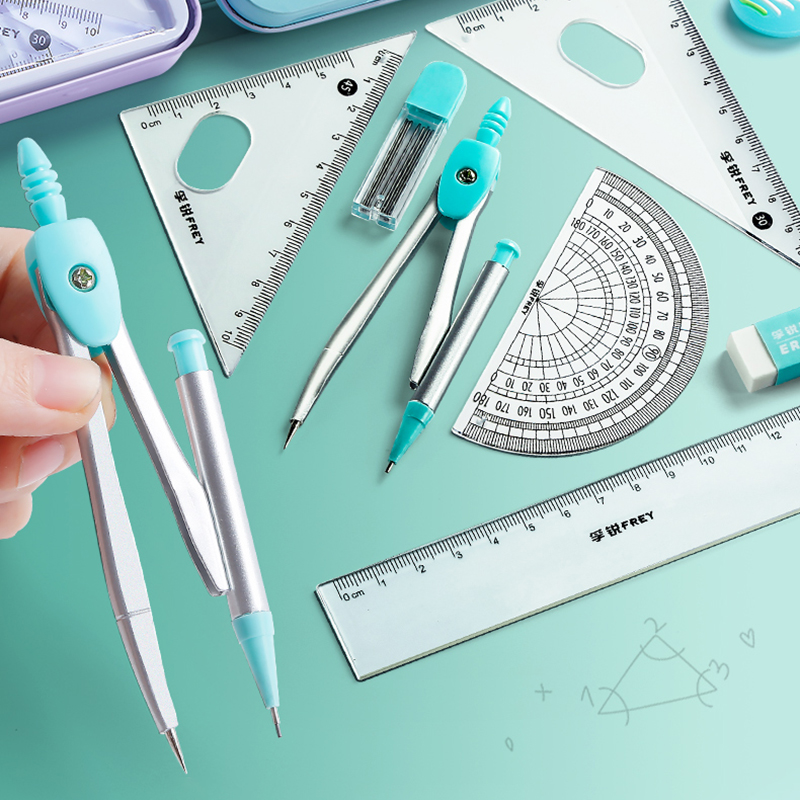 مجموعة بوصلة من الفولاذ المقاو - مراجعة Math Geometry Set With Compass وسعره
