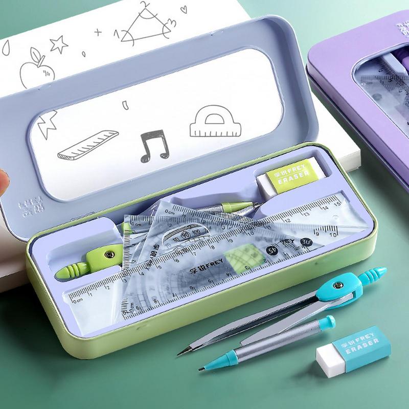 مجموعة المنقلة والبوصلة مجموعة - مراجعة Math Geometry Set With Compass وسعره