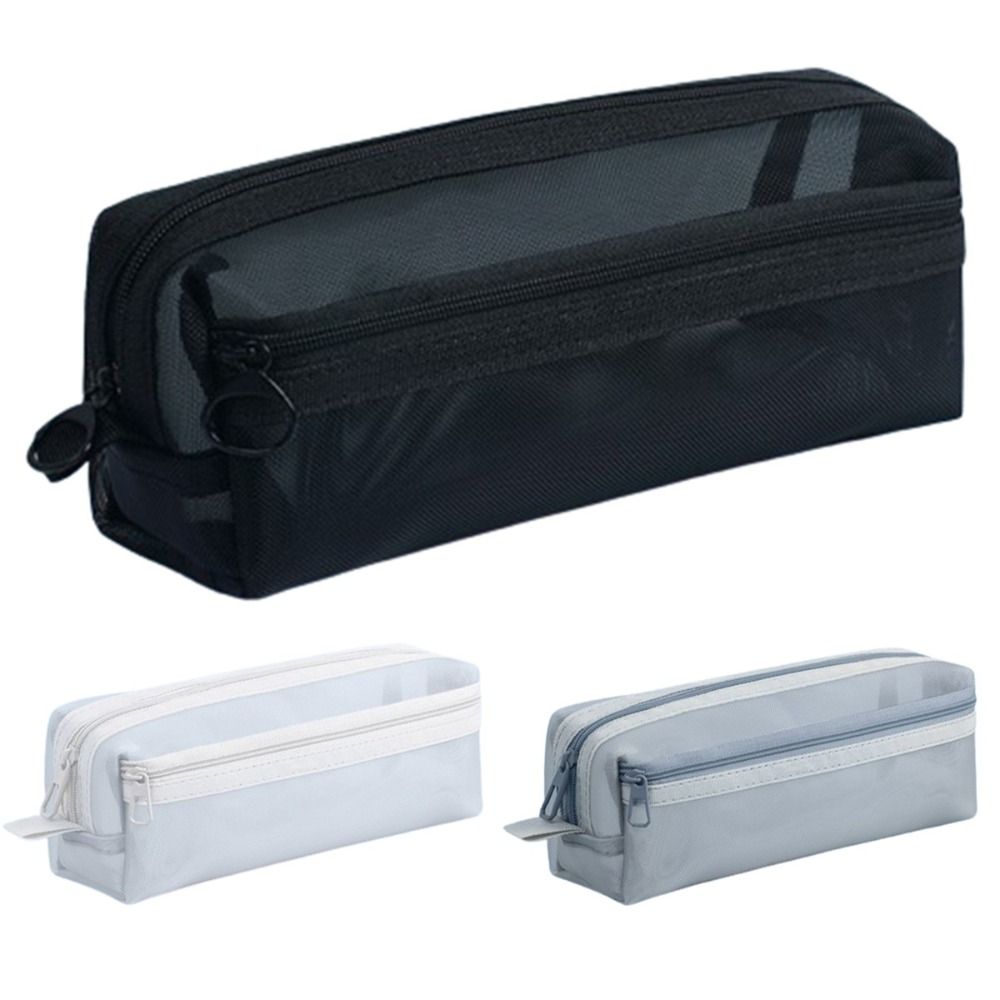 منظم أقلام شبكي مزدوج الطبقات  - مراجعة Clear Mesh Pencil Pouch For Exam وسعره