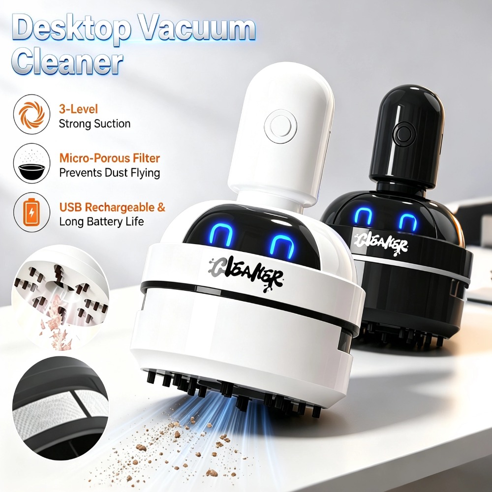 مكنسة كهربائية محمولة صغيرة لل - مراجعة Mini Desktop Vacuum Cleaner For Eraser Dust وسعره