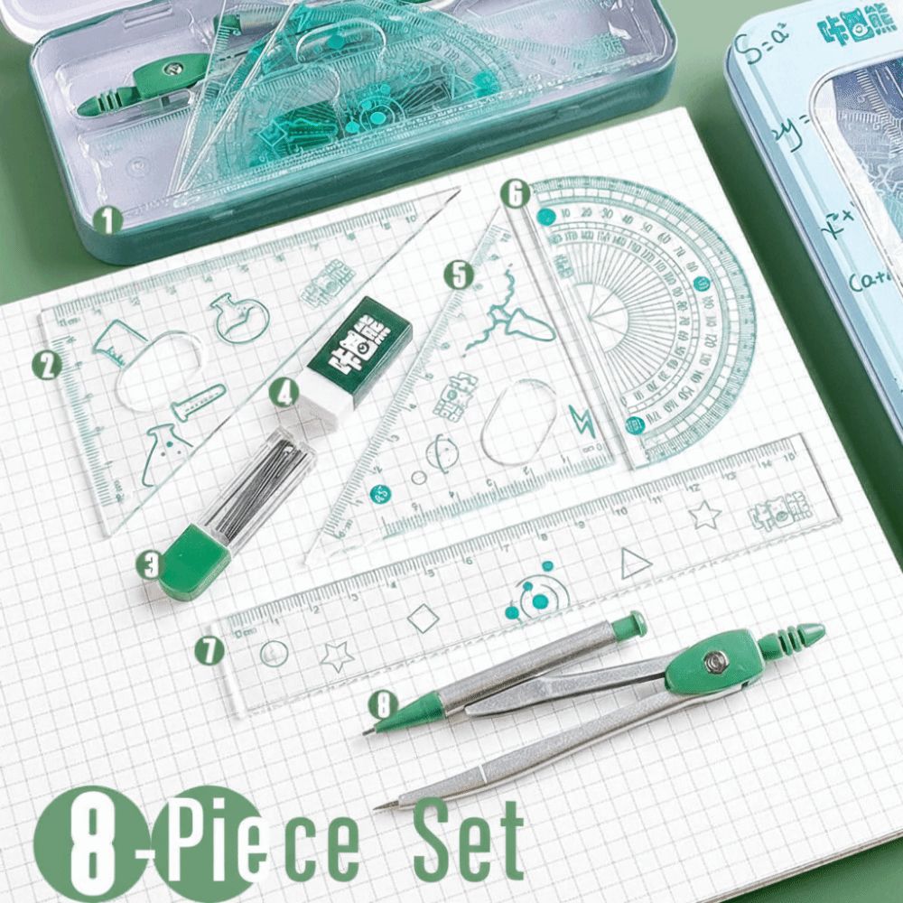 طقم أدوات هندسية متعددة الوظائ - مراجعة Math Geometry Set With Compass وسعره