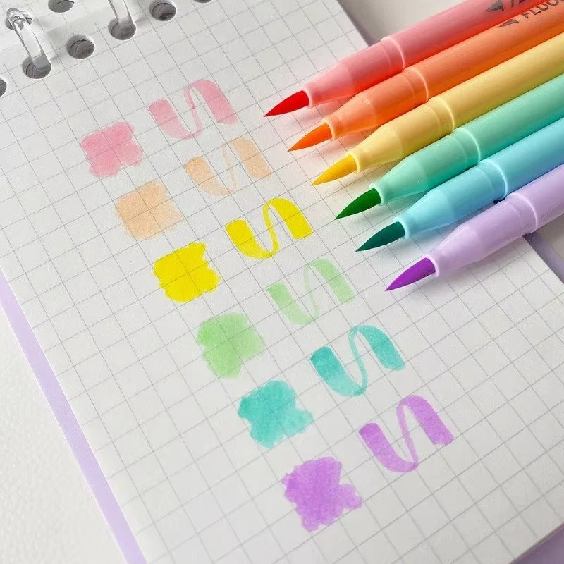 6 ألوان فرشاة ناعمة الإسفار مج - مراجعة Pastel Highlighter Set Double Ended وسعره