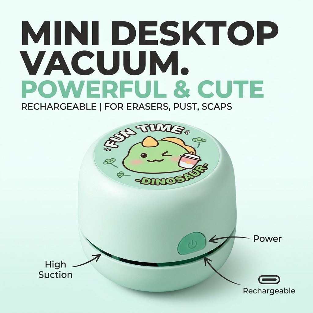 مكنسة كهربائية صغيرة قابلة لإع - مراجعة Mini Desktop Vacuum Cleaner For Eraser Dust وسعره