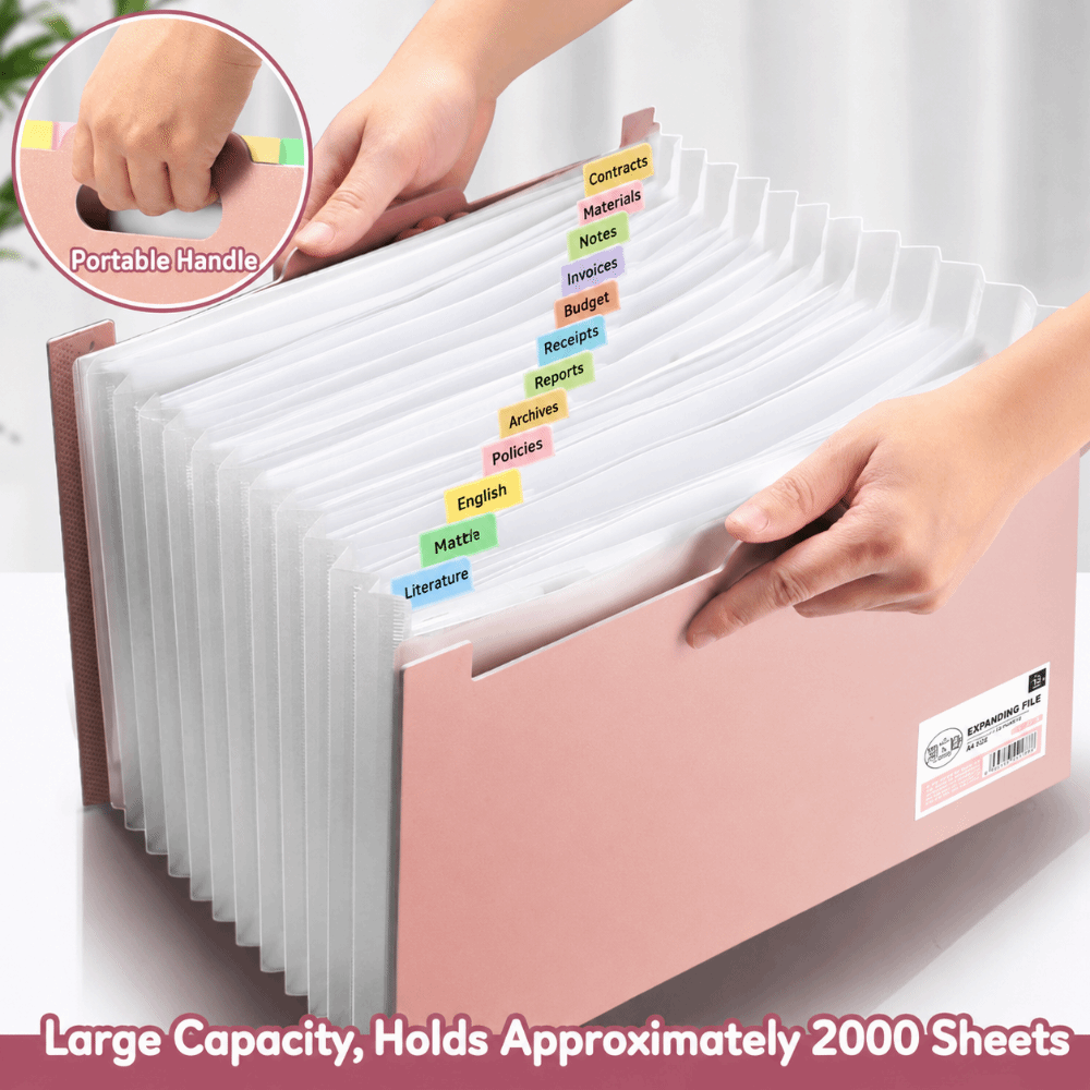 حافظة ملفات قابلة للتوسيع بـ 1 - مراجعة Expandable Accordion File Folder 13 Pockets وسعره