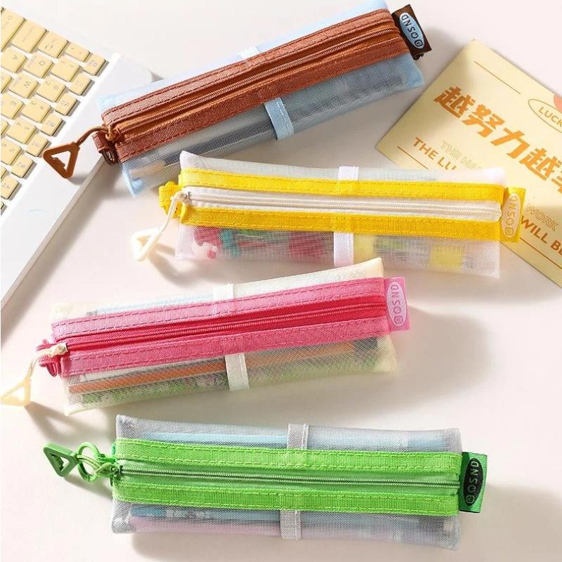 حقيبة أقلام شفافة من الشبك بسح - مراجعة Clear Mesh Pencil Pouch For Exam وسعره
