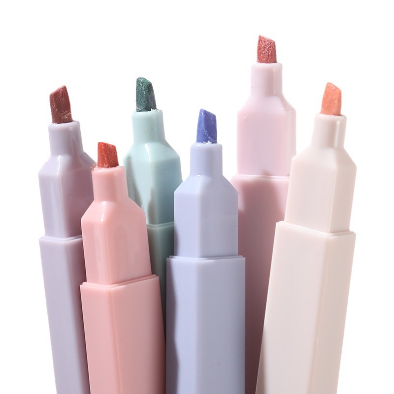 6 قطعة/المجموعة فسفورية مجموعة - مراجعة Pastel Highlighter Set Double Ended وسعره