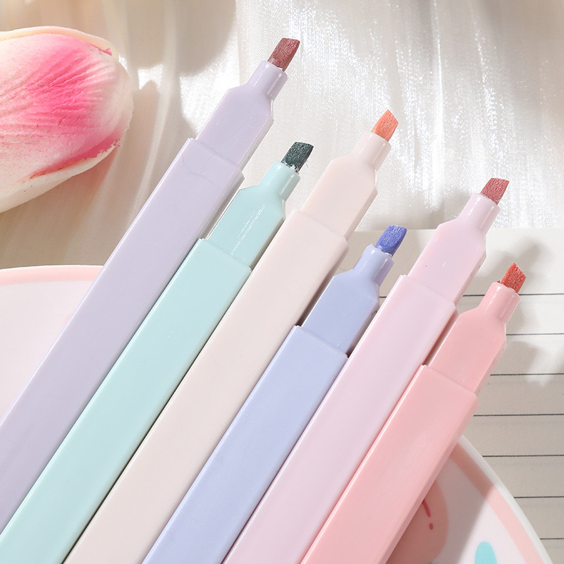 6 قطعة/المجموعة فسفورية مجموعة - مراجعة Pastel Highlighter Set Double Ended وسعره