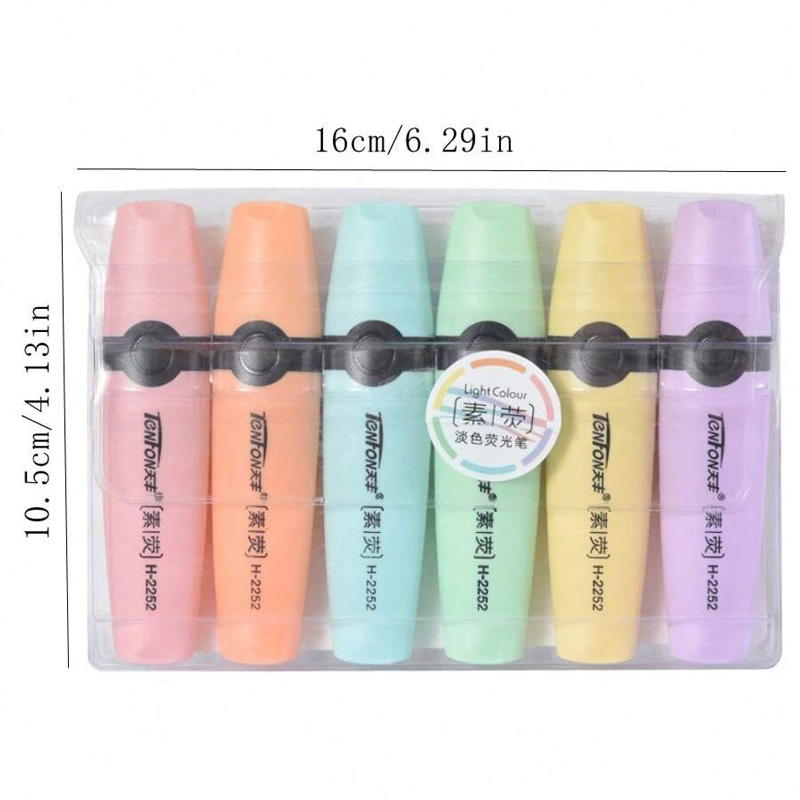 6 قطعة/المجموعة هيغليغتر ألوان - مراجعة Pastel Highlighter Set Double Ended وسعره
