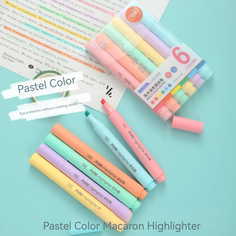 مجموعة من 6 أقلام تظليل بألوان - مراجعة Pastel Highlighter Set Double Ended وسعره