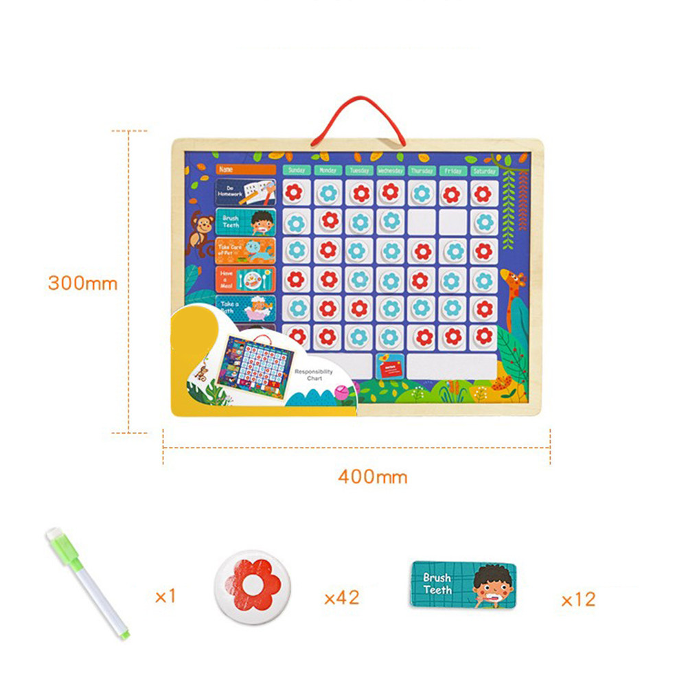 لوحة مسؤولية مغناطيسية تعليمية - مراجعة Kids Magnetic Reward Chart Board وسعره