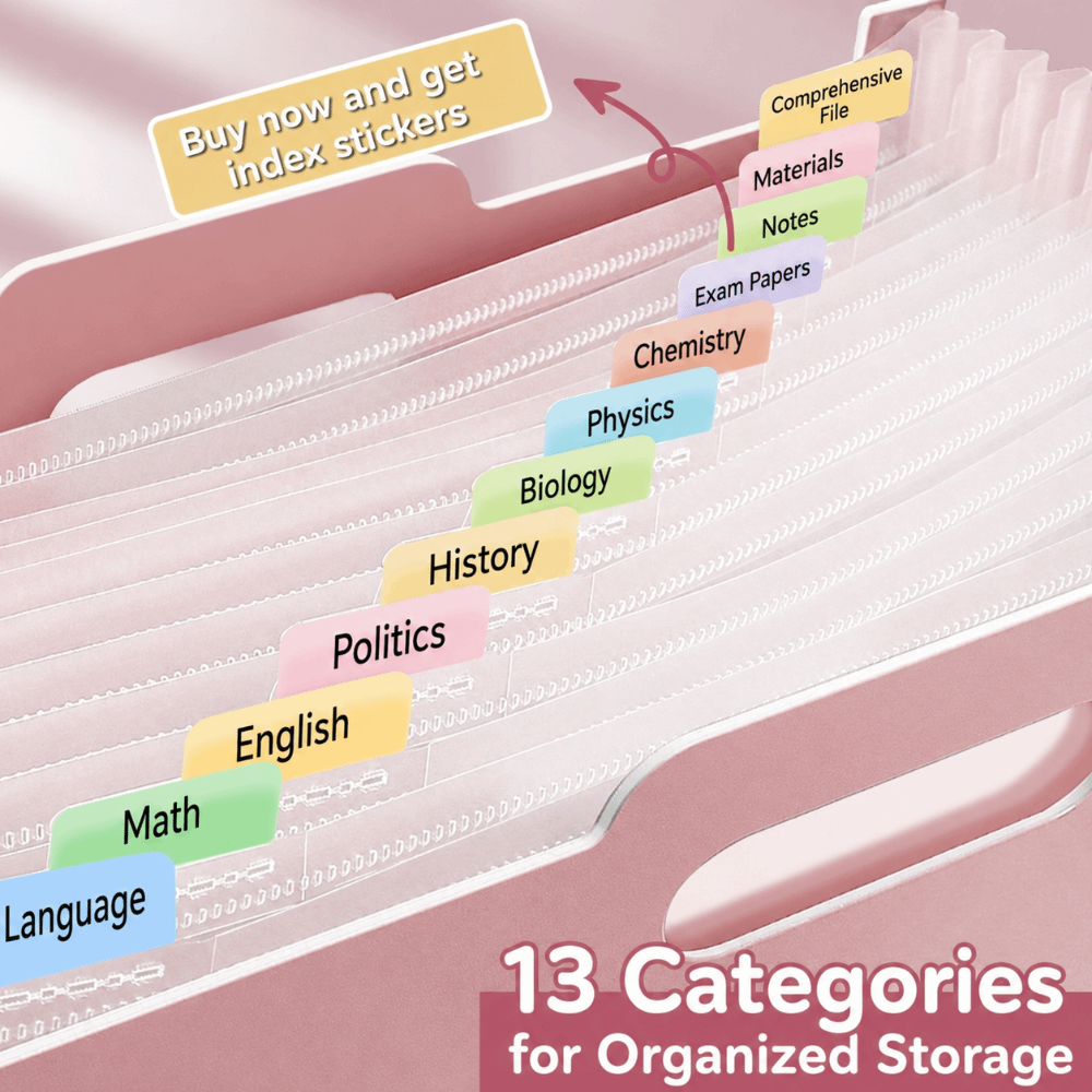 حافظة ملفات قابلة للتوسيع بـ 1 - مراجعة Expandable Accordion File Folder 13 Pockets وسعره