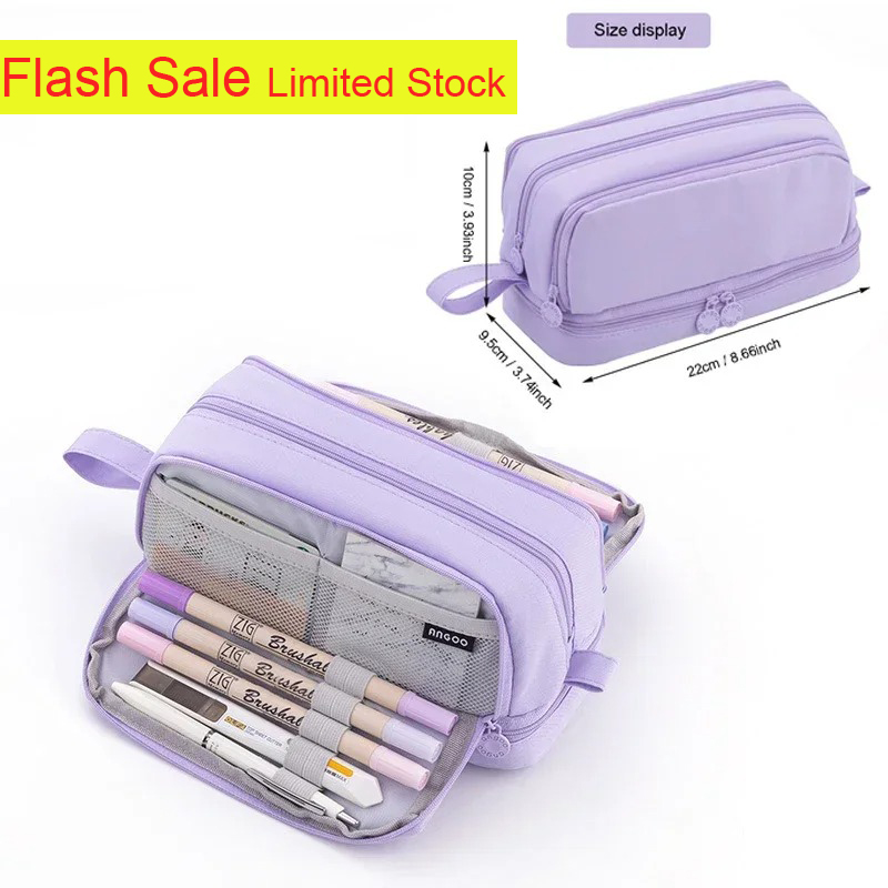حقيبة أقلام كبيرة السعة بأربعة - مراجعة Aesthetic Large Pencil Case Pouch وسعره
